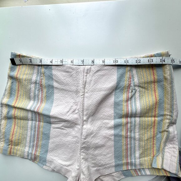 Free People Newman Ivory Combo Stripe Micro Hot Pants Shorts Size 6 - Picture 6 of 10